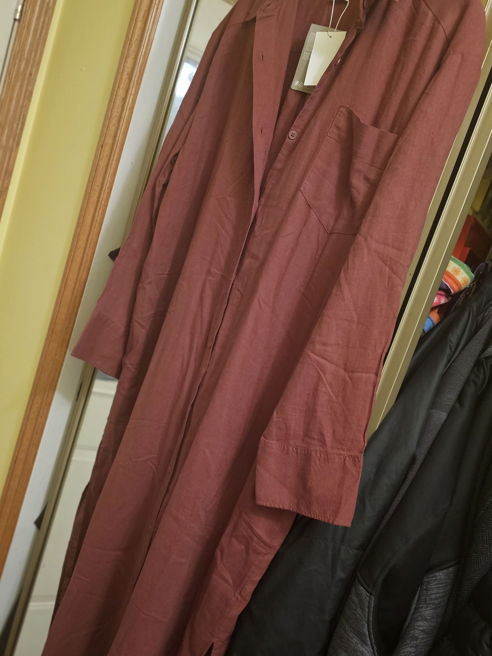 H&M Long Sleeve Maxi Dress in Rust